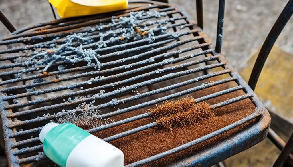 cleaning iron patio furniture before repainting