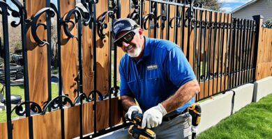 how to add wood to wrought iron fence