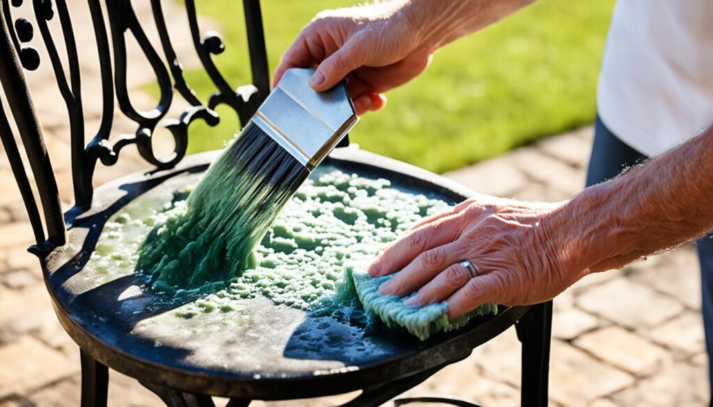 how to clean wrought iron furniture