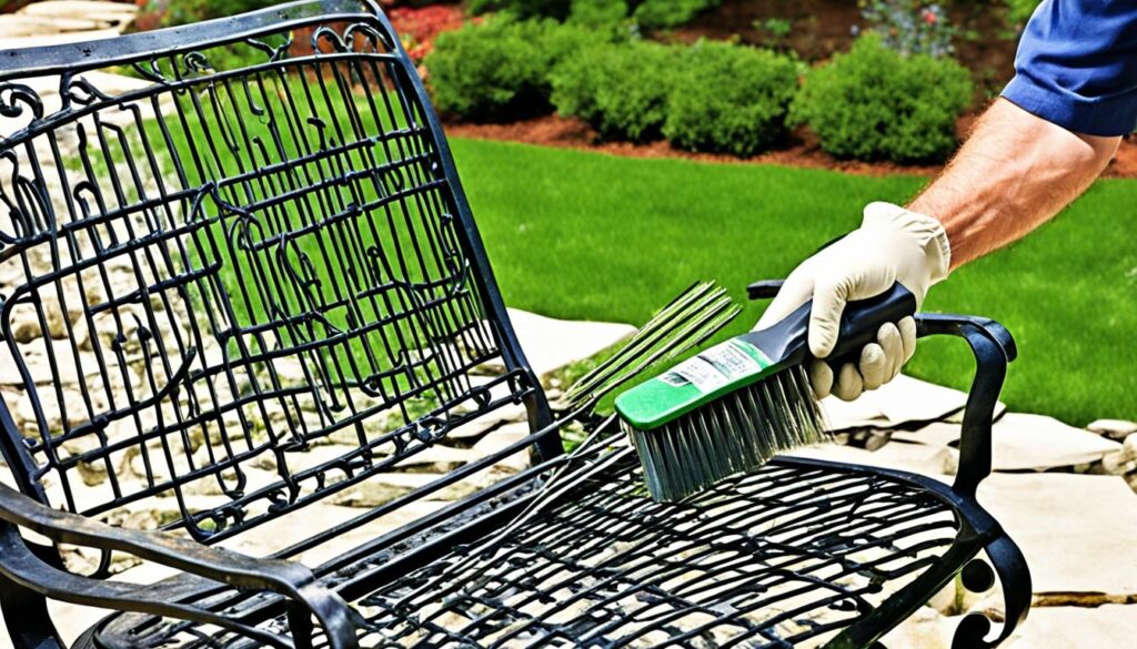 how to clean wrought iron furniture before painting