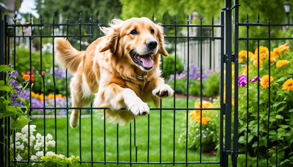 how to keep dog in wrought iron fence