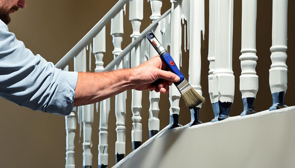 staircase handrail painting