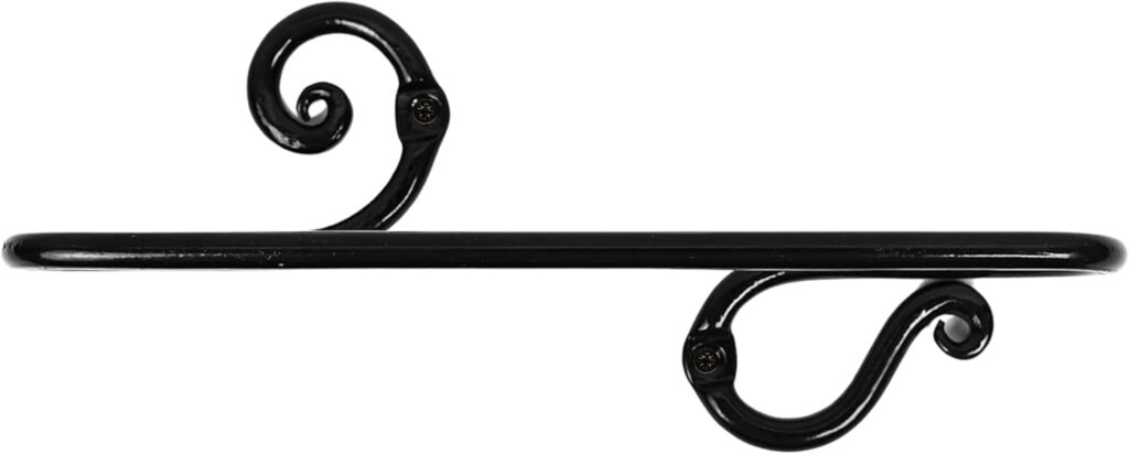 Bathroom 16 inch Towel Bar for Bathroom Kitchen Dish Cloth Hanger Wall Mounted Handtowel Holder ~ Wrought Iron Decorative Vintage Rack Rust-Proof [Black]