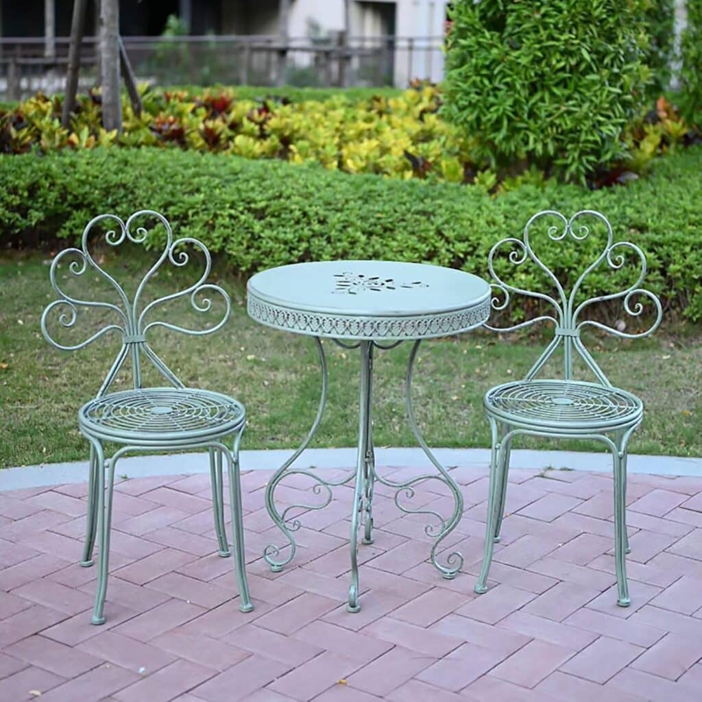 Garden 3 Piece Bistro Table and Chairs Set - Outdoor Patio Furniture Weather Wrought Iron Plant Stand - for Yard Balcony Porch Backyard (Color : Tablecloth) (1 Table 2 Chair)