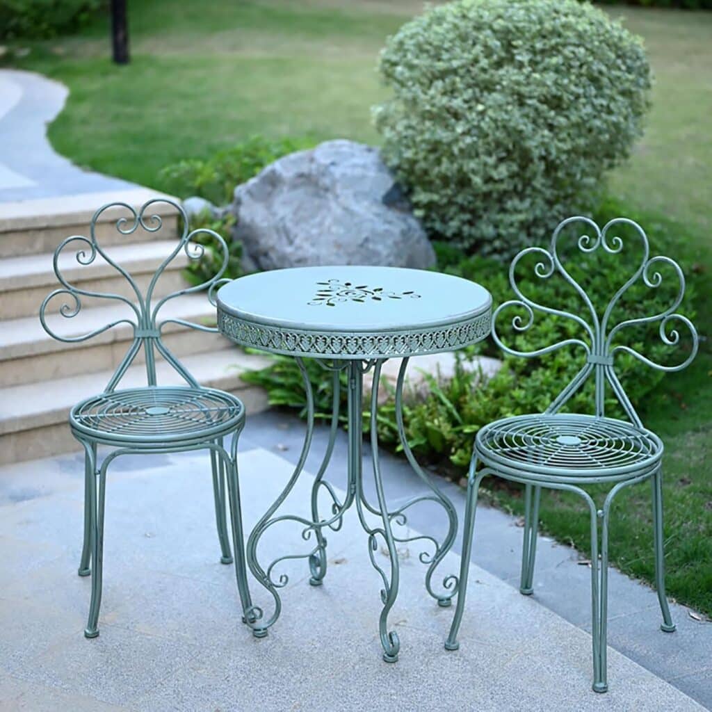 Garden 3 Piece Bistro Table and Chairs Set - Outdoor Patio Furniture Weather Wrought Iron Plant Stand - for Yard Balcony Porch Backyard (Color : Tablecloth) (1 Table 2 Chair)