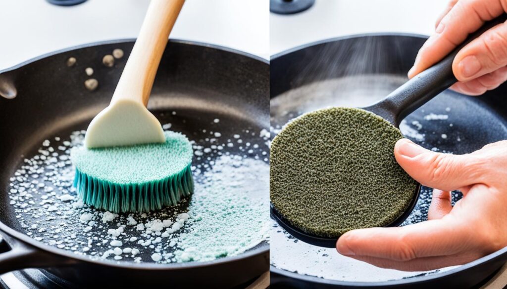 how do you clean a wrought iron skillet