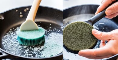 how do you clean a wrought iron skillet