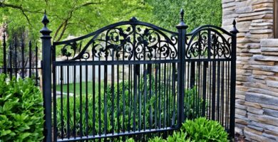 how to add wood slats to wrought iron fence