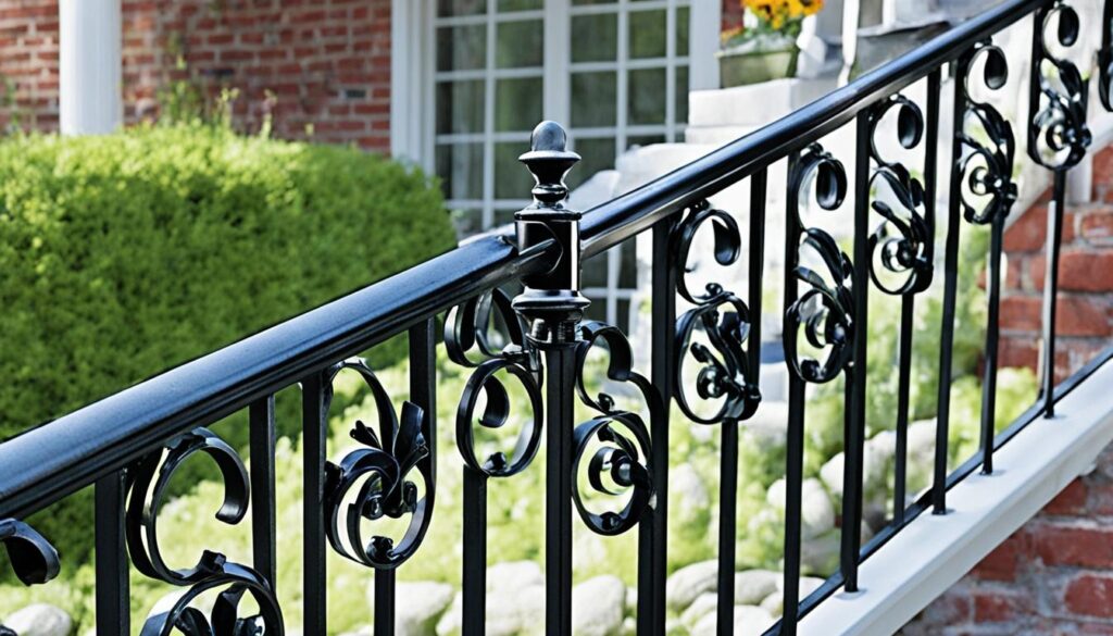 how to attach flag pole to wrought iron railing