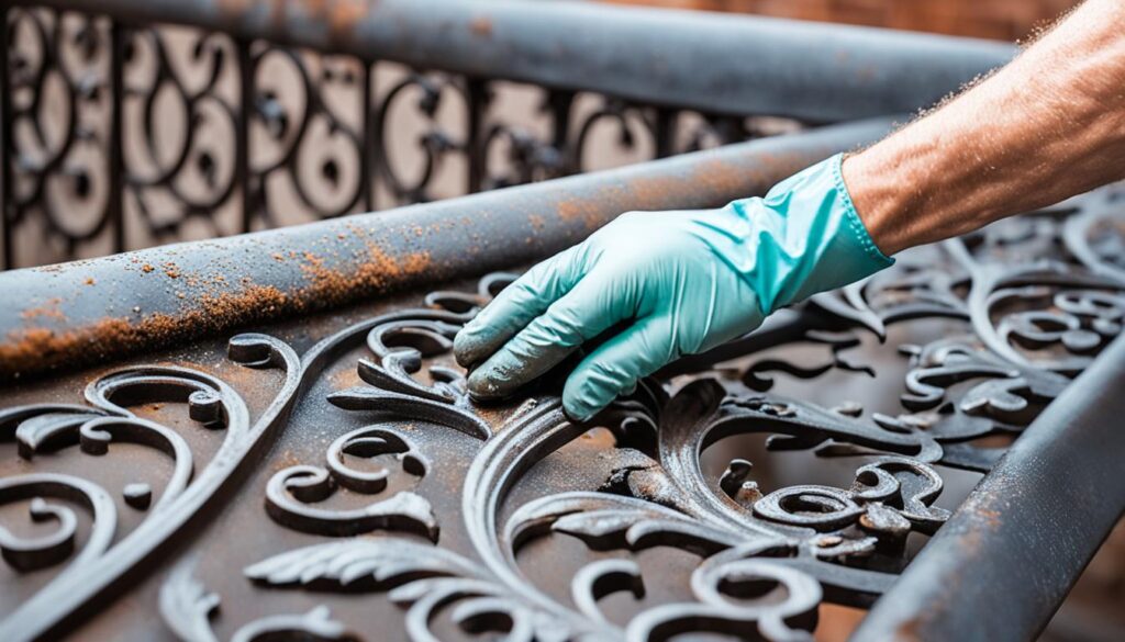 how to clean wrought iron bed frame