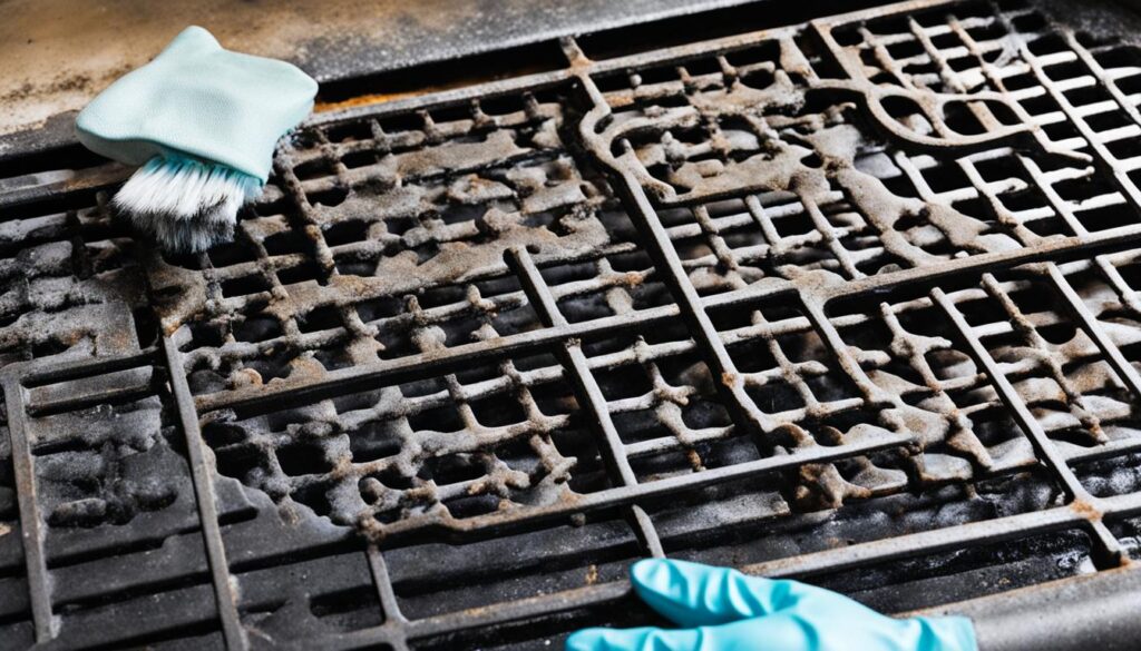 how to clean wrought iron stove top grates