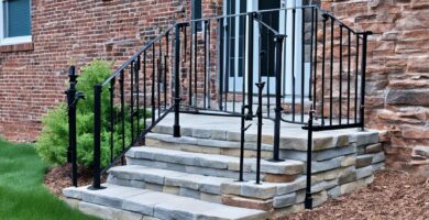 how to install wrought iron railing in brick