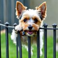 how to keep small dog in wrought iron fence