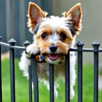 how to keep small dog in wrought iron fence