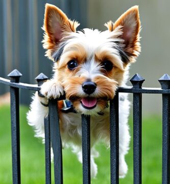 how to keep small dog in wrought iron fence