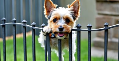 how to keep small dog in wrought iron fence