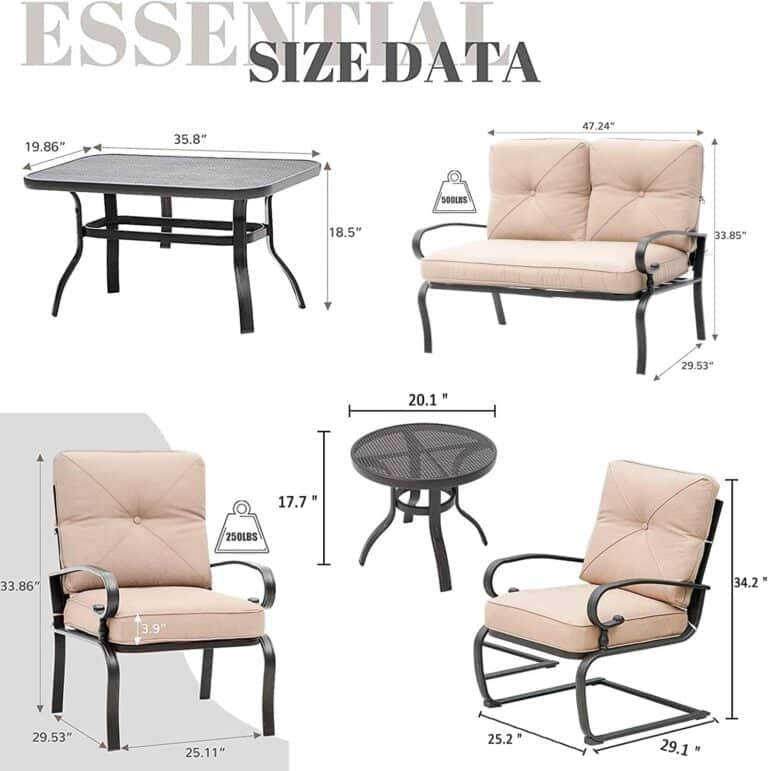 Incbruce 5 Piece Wrought Iron Patio Set Review