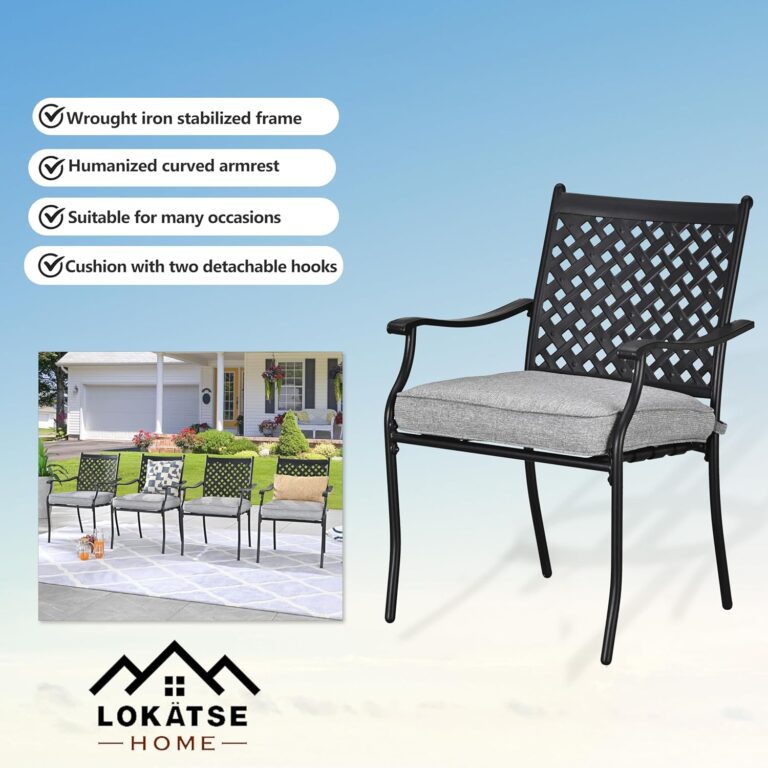 LOKATSE HOME 4 PCS Metal Outdoor Chair Review