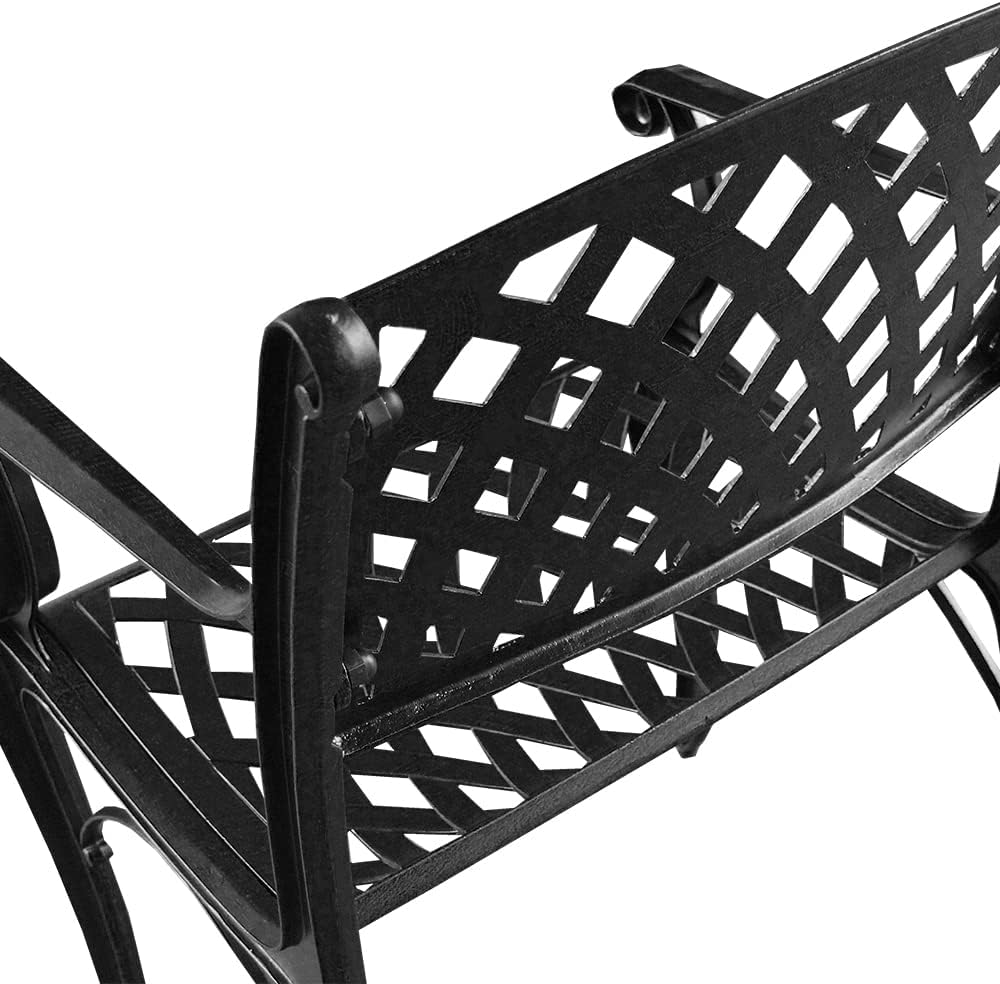 Oakland Living Modern Outdoor Mesh Cast Aluminum Black Patio Dining Chair