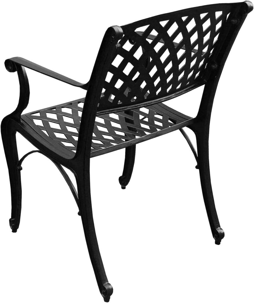 Oakland Living Modern Outdoor Mesh Cast Aluminum Black Patio Dining Chair