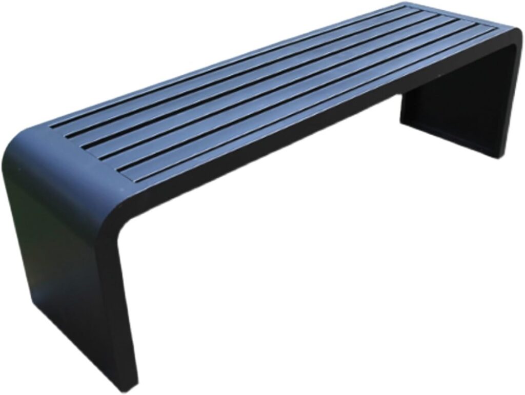 Outdoor Garden Benches, Two-Person Seat Backless Bench, Patio Park Bench, for Outdoor Beach, Sunbathing, Patio, Pool, Lawn, Outdoor Furniture, Park Bench (Color : Black, Size : 150cm/59in)