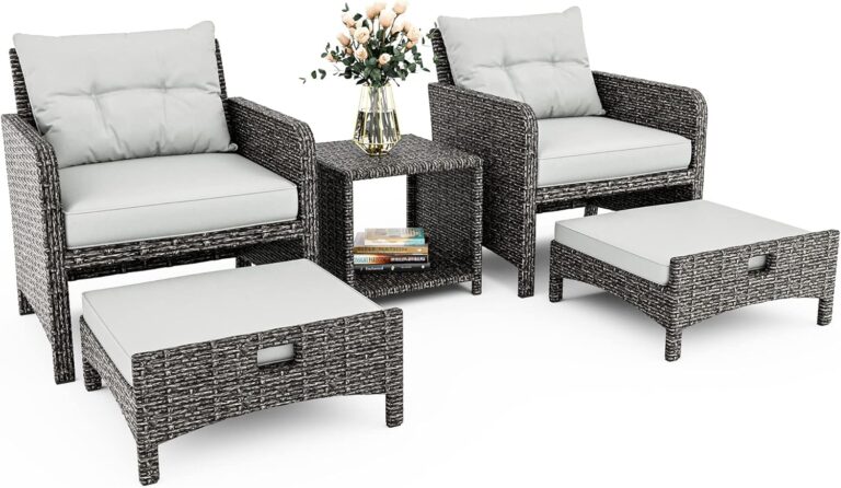 Pamapic 5 Pieces Wicker Patio Furniture Set Review