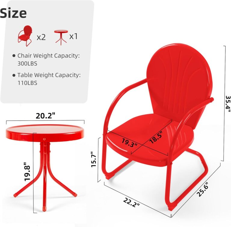 Patio Bistro Set Retro Metal Review