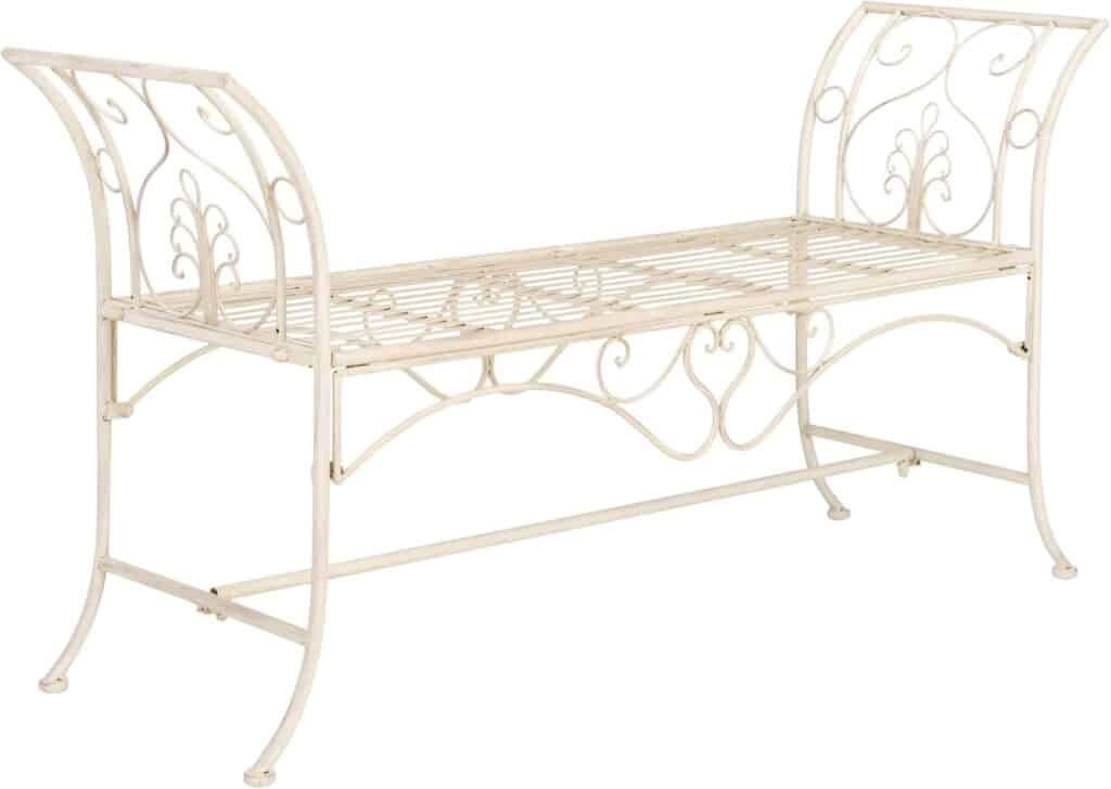 Safavieh PAT5016B Outdoor Collection Adina Rustic Brown Wrought Iron 51-inch Garden Bench