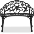 38.5″ Patio Park Garden Outdoor Metal Rose Bench Review