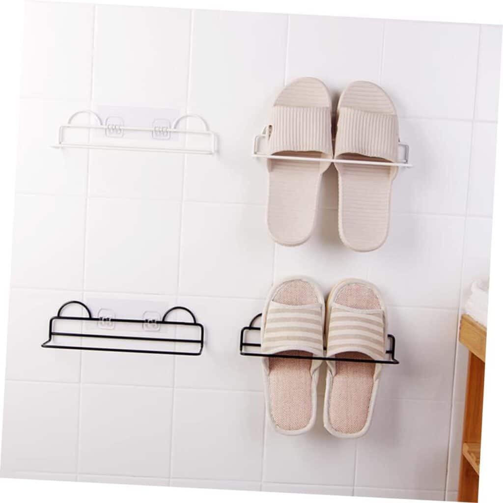 Cabilock 2pcs wrought iron white shoe rack