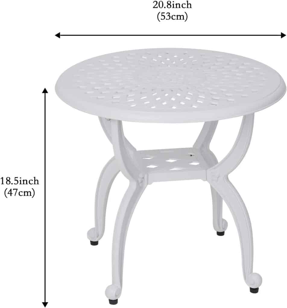 C/G Outdoor Side Tables,Cast Aluminum Patio End Tables,Anti-Rust coffee Table for Garden Patio Lawn (SQUARE-end tables, copper)