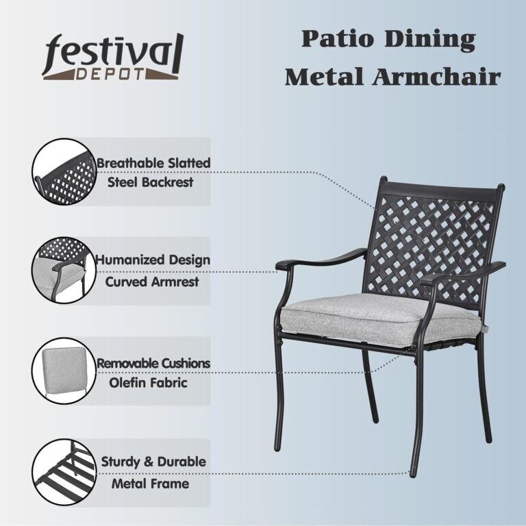 Festival Depot 4 Piece Patio Dining Chairs Set Review