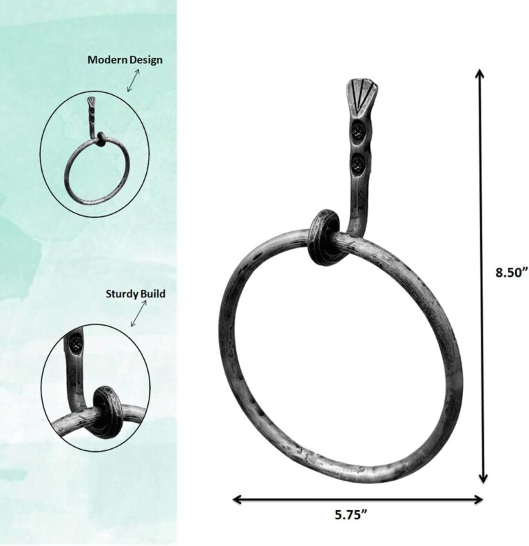 Hand Forged Towel Ring Holder Wrought Iron Review