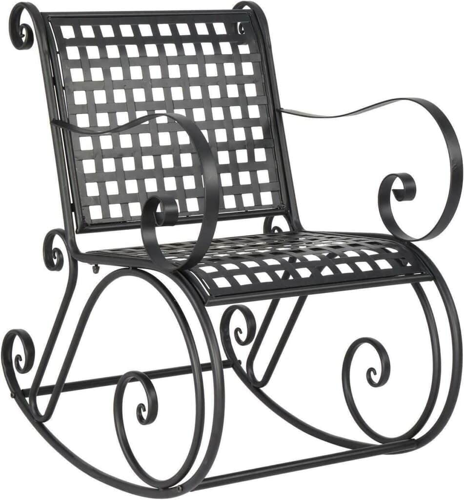 Iron Rocking Chair Patio Porch Rocker Patio Furniture Chaise Lounge Mikalo Chair Rocking Chair Rocker Chair Rocker Camp Chair Rocker Recliner Rocking Camp Chair Rocking Chairs