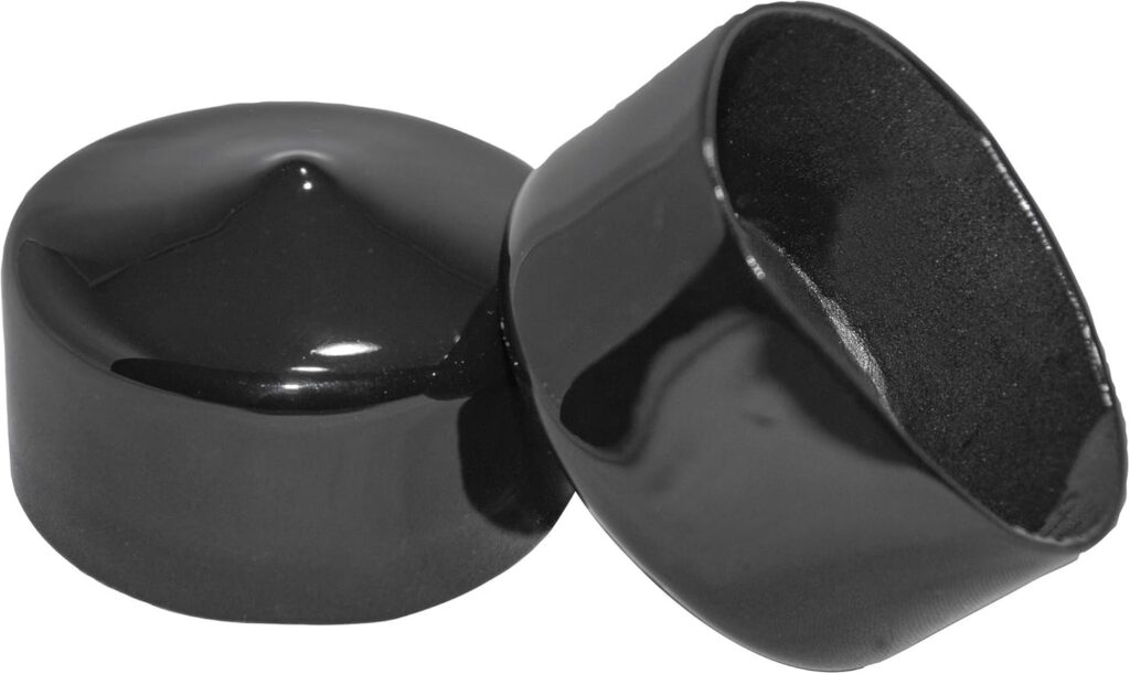 Made in USA Prescott Plastics 1.75 Inch Round Rubber Hole Plugs, Inserts (4 Pack), Black Rubber Caps for Metal Tubing, Fence and Auto Body, Glide Insert for Pipe Post, Chair Legs and Furniture Legs