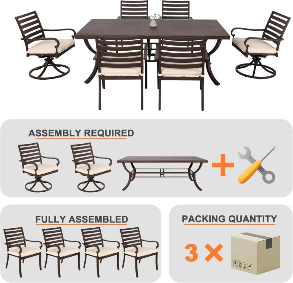 NUU GARDEN Cast Aluminum Patio Dining Chairs with Armrests for Indoor Outdoor Bistro Chairs for Balcony, Backyard, Garden, Black with Bronze Edge