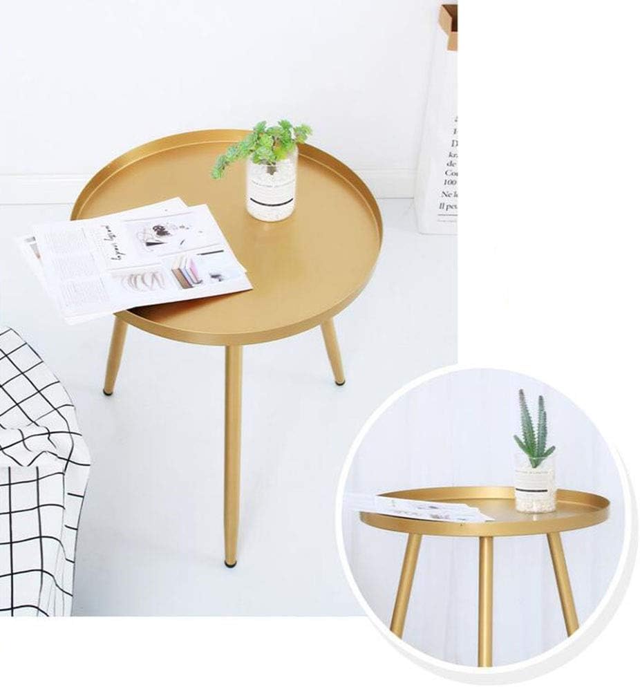 Office Desk,Decorative Table,Modern Metal Side Table, Nordic Wrought Iron Coffee Table, Balcony Bedroom Bedside Table, Mini Table, Round Table,White,40X43.5Cm