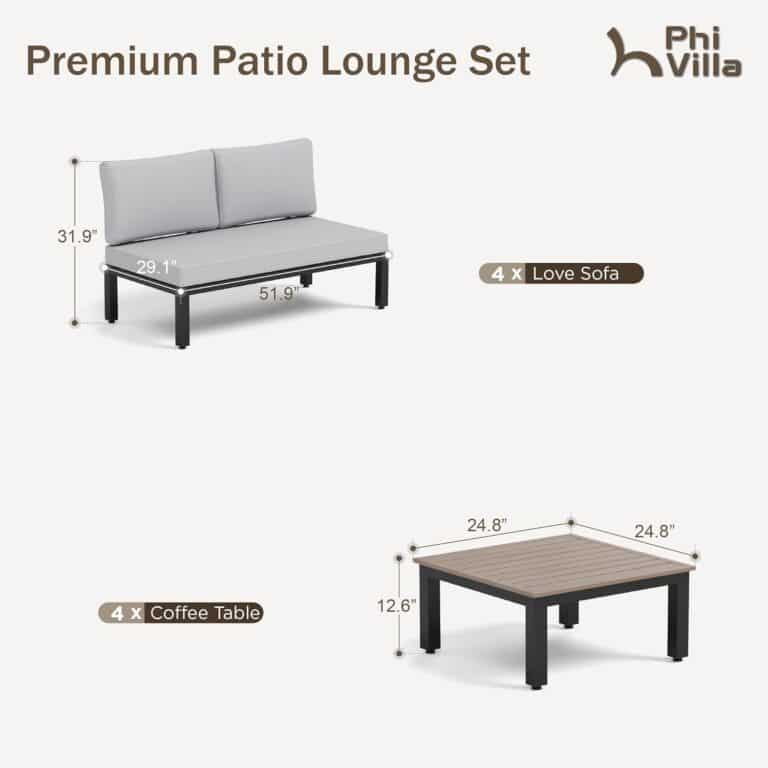 PHI VILLA 3 Piece Metal Patio Furniture Set review