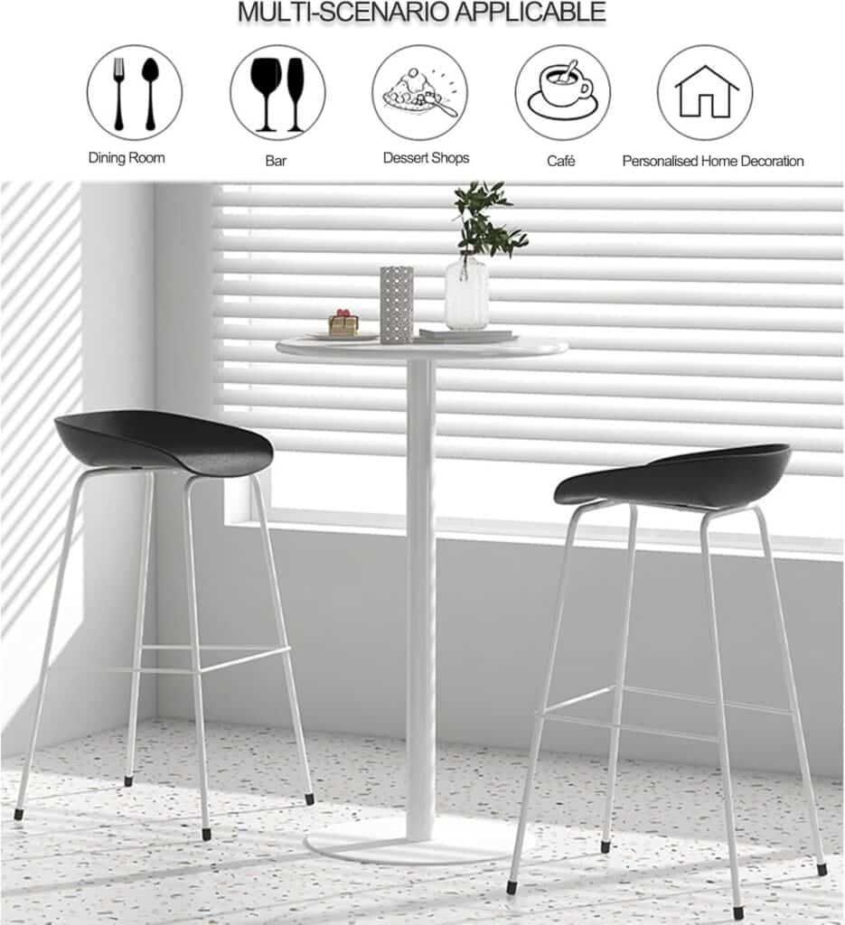 Round Bar and Pub Table, White Iron Top Modern Style Standing Circular Cocktail Table Suitable for Living Room, Restaurant Bistro Table (Size : 60x104cm)