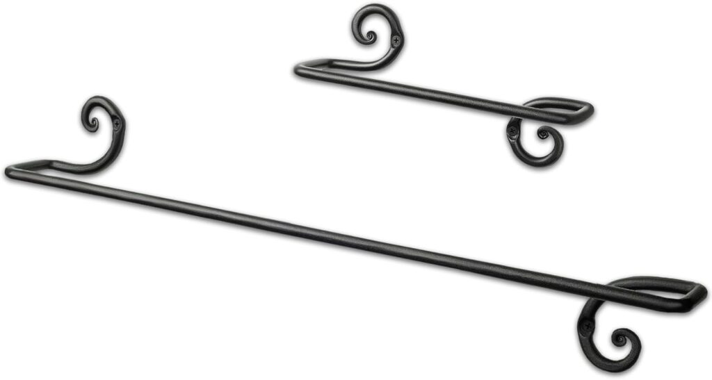 RTZEN Wrought Iron Bathroom Accessories Set, Decorative Hand Towel Bar and Body Towel Bar Hanger