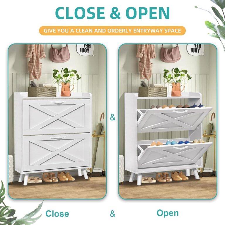 Shoe Storage Cabinet with 2 Flip Drawers Review