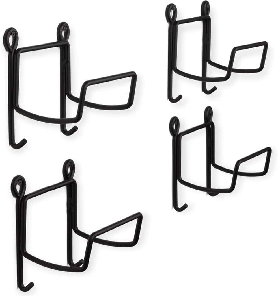 Wallniture Boto Wrought Iron Towel Rack, Rustic Wall Decor and Bathroom Organizer for Bath Towels Set, Stackable Storage Rack of 4 with 2 Hooks, Black