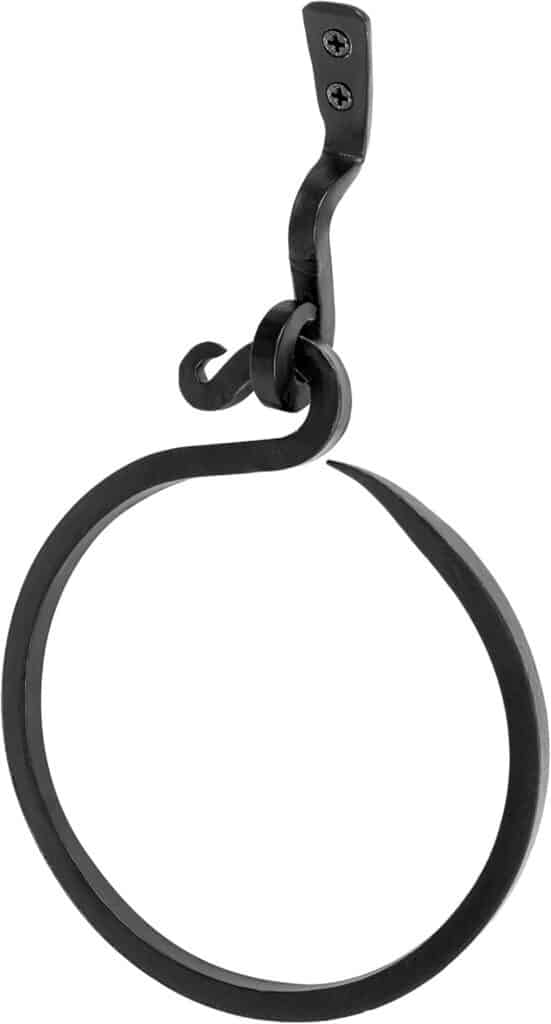 Wrought Iron Towel Ring - A Touch Of Artisanal Charm To Your Kitchen Or Bathroom With Our Handmade Towel Ring. Crafted By Blacksmiths, This Rustic Towel Rack Will Add A Timeless Elegance To Your Space