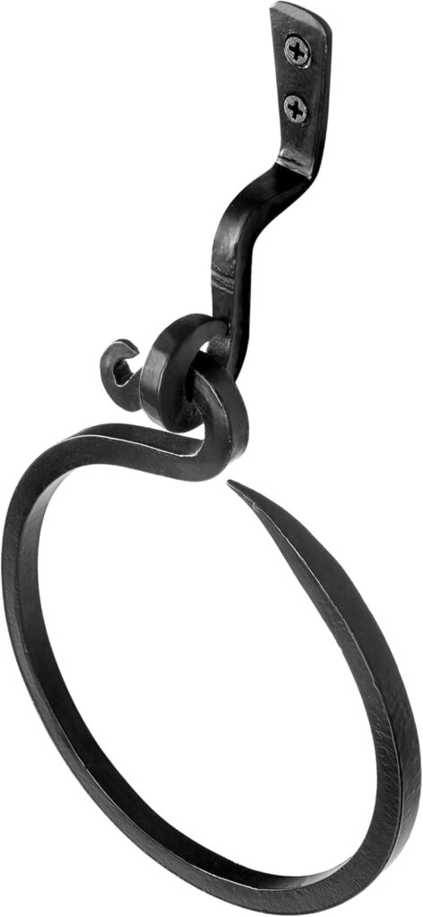 Wrought Iron Towel Ring - A Touch Of Artisanal Charm To Your Kitchen Or Bathroom With Our Handmade Towel Ring. Crafted By Blacksmiths, This Rustic Towel Rack Will Add A Timeless Elegance To Your Space