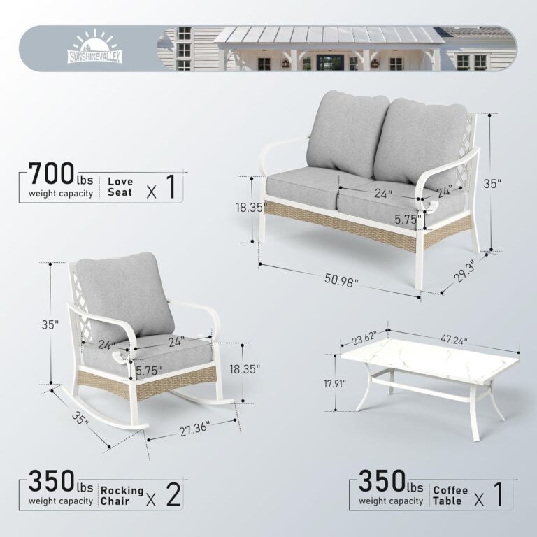 4 Piece White Metal Patio Set Review