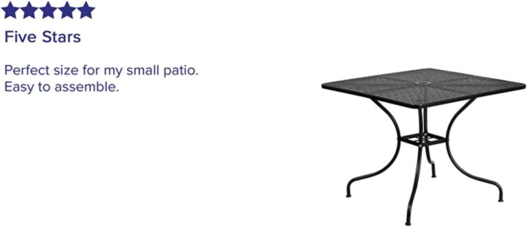 Flash Furniture Oia 28″ Steel Patio Table Review