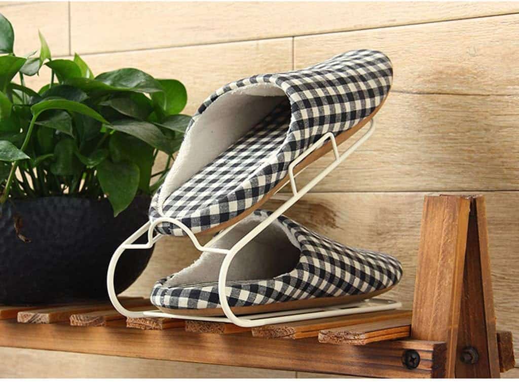 LXB Home Decoration Multifunction Shoe Rack Bathroom White Thick Line Simple Wrought Iron Storage Rack Bedroom Shoe Cabinet Slippers,3-Pcs