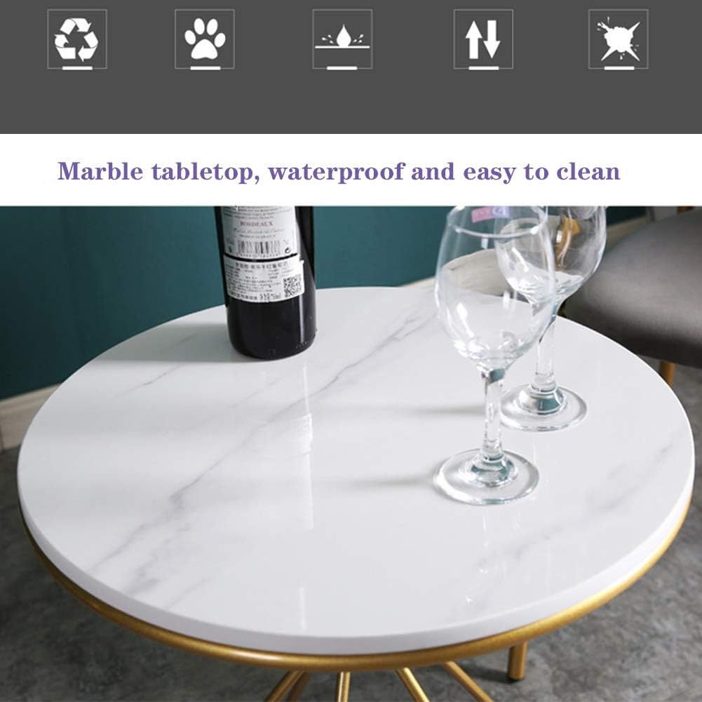 Marble Corner Table, Creative Wrought Iron Frame, Modern Minimalist Fashion Coffee Table, Suitable for Living Room, Balcony, Bedroom, Commercial Quality L: 50cm (19.7in)