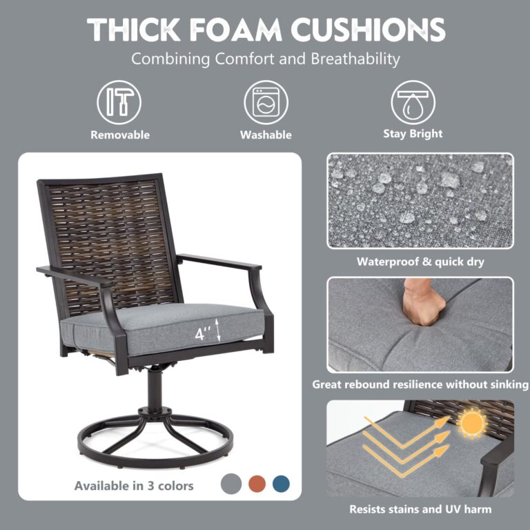 MELLCOM Patio Swivel Chairs Review