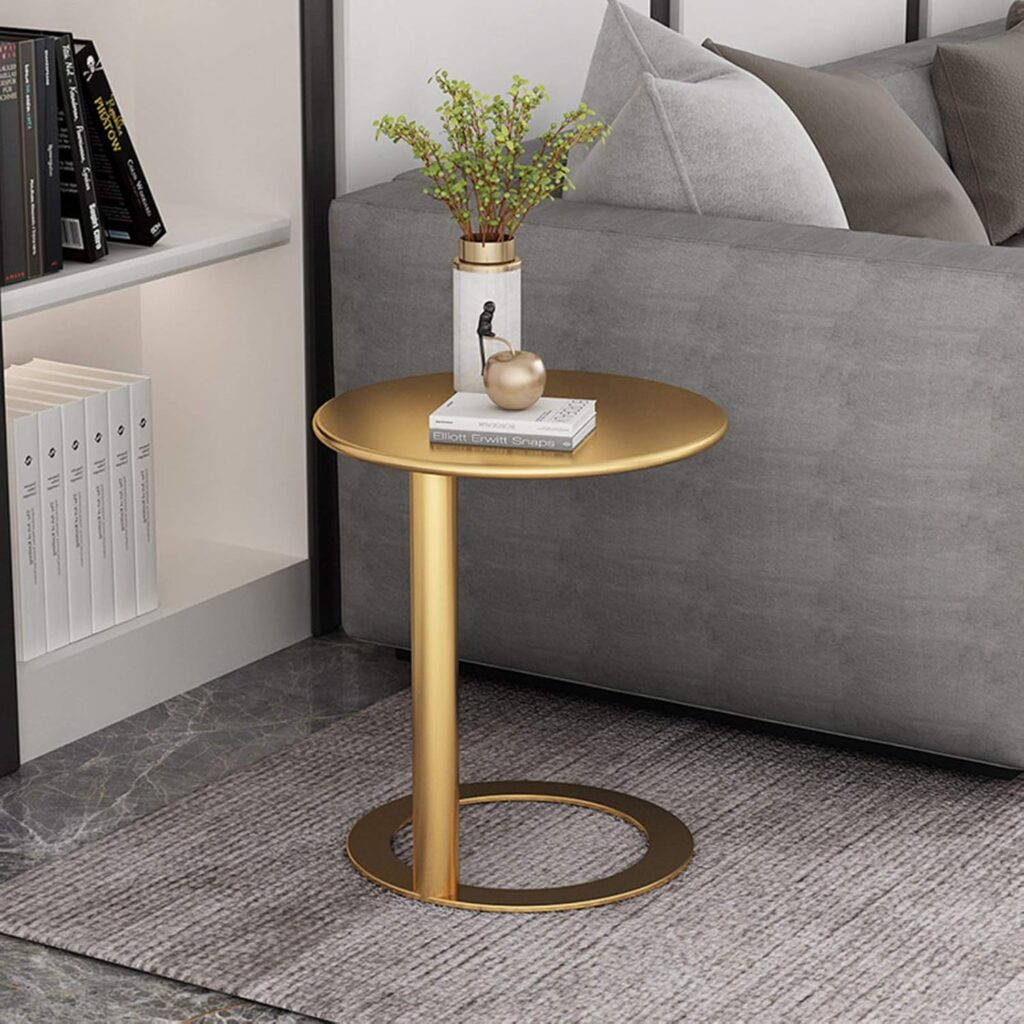 Nightstand Wrought Iron Side Table, Living Room Sofa Round Side, Metal Simple Coffee Table,it Can Move,